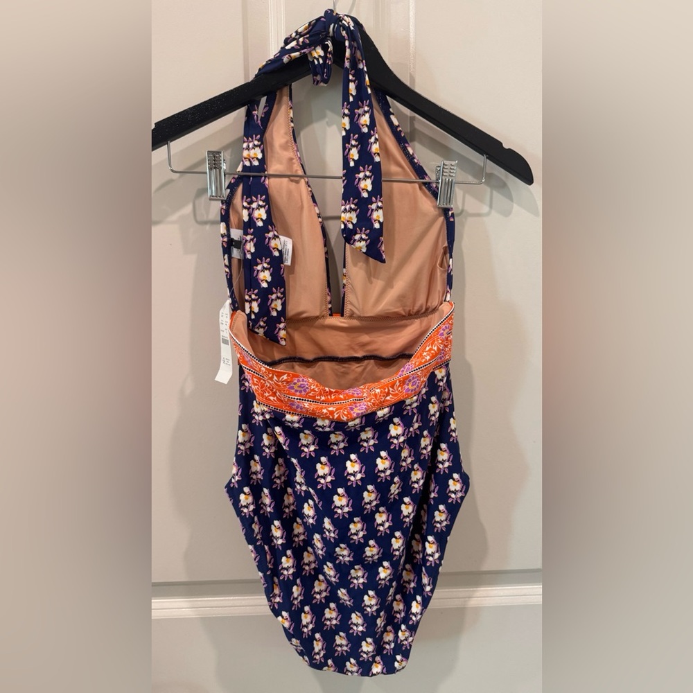 J. Crew Halter Navy Block One Piece Swimsuit size 6 - Picture 4 of 9